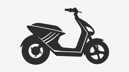 Electric scooter icon in black color cut out on white background
