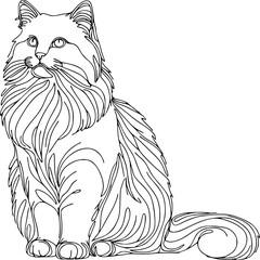 Cat line art illustration