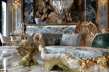 Royal Retreat Luxury Bedroom Furniture Sofa Setting in Fully Brighted