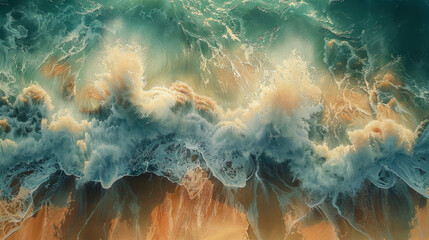Image of a water wave from a bird's eye view - Powered by Adobe