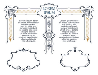 Luxury vector frame in ancient style for flyer, invitations or greeting cards.