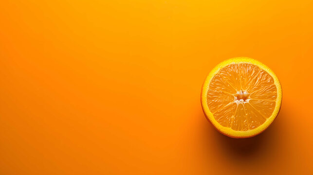 orange on a white, Orange on a solid color background. Isolated object in photo studio. Commercial shot with copyspace, Ai generated image
