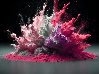 Abstract powder splash in motion. Explode background