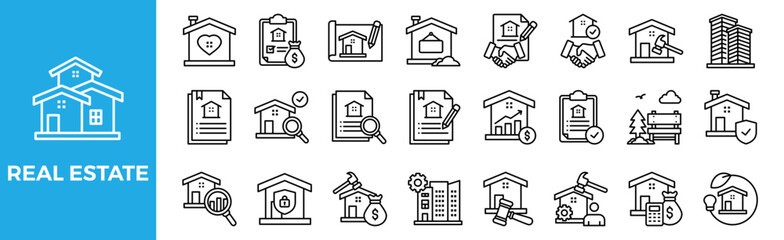 Real Estate icon set for design elements