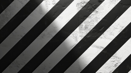 Obraz premium A black and white striped wall with a shadow on it