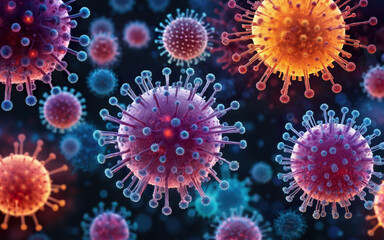 virus, microscopic view close up, medical background