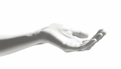 Open human hand isolated on white background