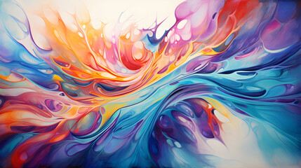 Illusion of Infinity: A Vibrant and Complex Interplay of Colors in the Realm of Abstract Art - obrazy, fototapety, plakaty