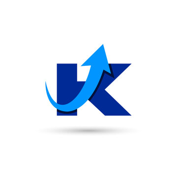 K Letter with Arrow Logo Template Illustration Vector Design