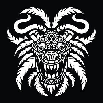 Snake head with feathers. Graphic sketch for posters, clothes, t-shirt design, pins, patches, badges, stickers.
