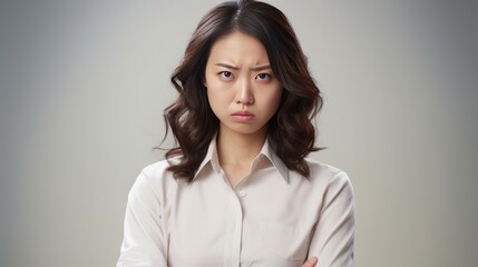 Fototapeta premium A woman in a business suit with her head down