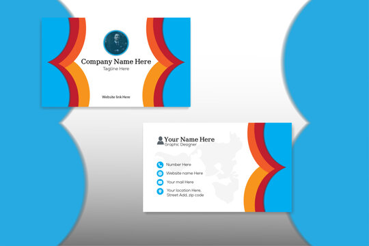 Creative and Futuristic business card design.   Modern shape, Personal visiting card with company logo.  Double-sided creative and modern business card template.