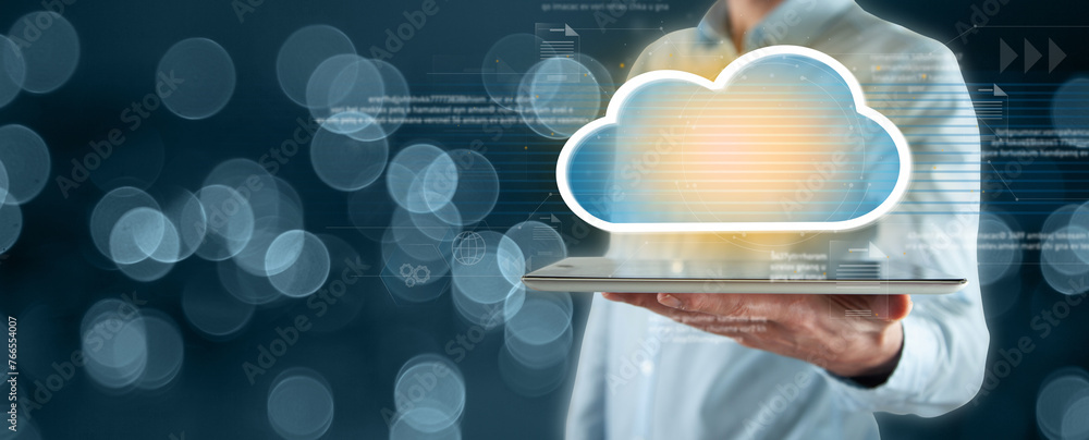 Poster cloud computing virtual screen cloud technology.