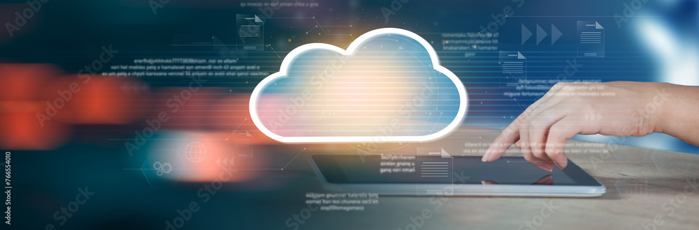 Poster cloud computing virtual screen cloud technology.