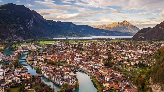 Interlaken, Switzerland Overlooking the Aare River