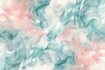 abstract watercolor paint texture background design. soft pastel hues, blush pink, teal, sky blue, mint green, blending together in liquid fluid organic shape.

