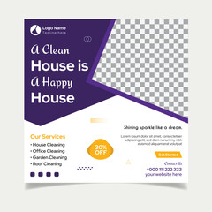 Best Cleaning service square social media post design template