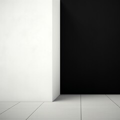 Empty Room With Black Door and White Walls
