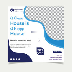 Best Cleaning service square social media post design template