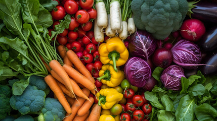 Celebrating National Eat Your Vegetables Day with a veggie feast. - obrazy, fototapety, plakaty