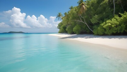 Tranquil Sandy Beach With Crystal Clear Turquoise Upscaled 2