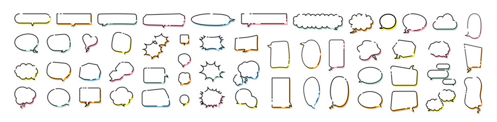 Speech Bubble set. Talk bubble. Cloud speech bubbles collection. Cartoon vector illustration