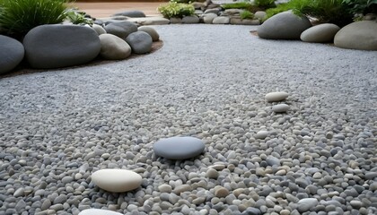 Fototapeta na wymiar Tranquil Zen Inspired Rock Garden With Carefully