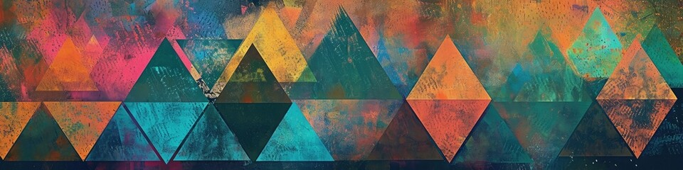triangular precision on a richly hued backdrop. 
