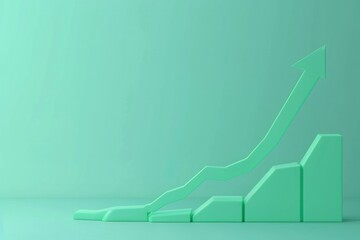 An image showing a green graph with a higher arrow on an isolated background, illustrating analytics, online investment exchange, and finance business economics concept.  - Powered by Adobe