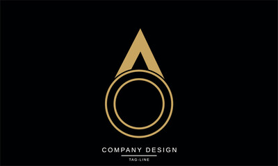 AO, OA Abstract Letters Logo Monogram Font Vector Design