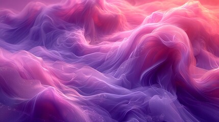 Obraz premium Abstract Painting of Pink and Purple Waves