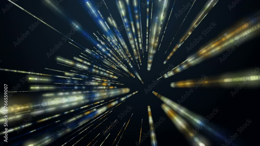 Aufkleber futuristic video animation with glowing stripe objects in slow motion, 4096x2304 loop 4k
