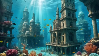 Surreal Underwater Metropolis Ethereal Aquatic Ci Upscaled 4