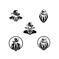 Black Mafia gangster Set Silhouettes