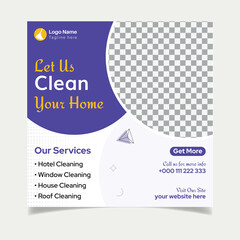 Cleaning service social media design template