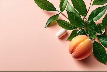 apricots and a pill on a branch