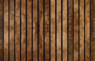 wooden vertical brown acoustic panel stripes on black background creating a seamless pattern