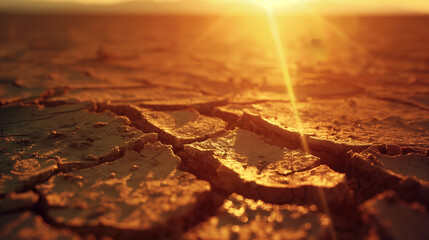 Cracked earth. Drought. Desert. Ecological disaster. - obrazy, fototapety, plakaty