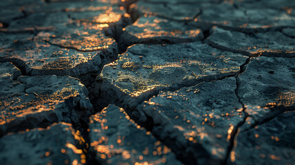 Cracked earth. Drought. Desert. Ecological disaster.