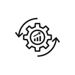 efficiency and production growth line icon vector