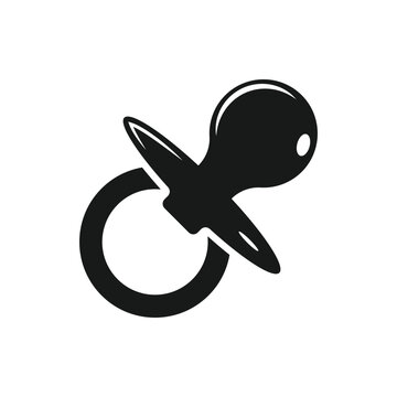 recommend clip art: Baby pacifier, dummy, soother or teether flat vector icon