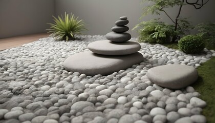 Serene Zen Inspired Rock Garden With Carefully Ar