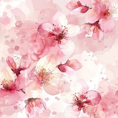 artistic watercolor painting of gentle cherry blossoms in a romantic design