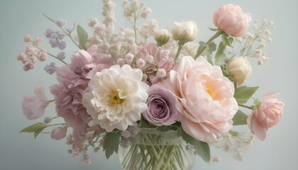 Soft Pastel Colored Floral Bouquet With Delicate Upscaled 2