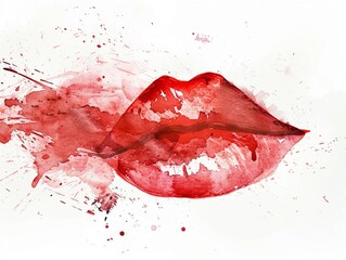  red lipstick kiss mark isolated on a white background 