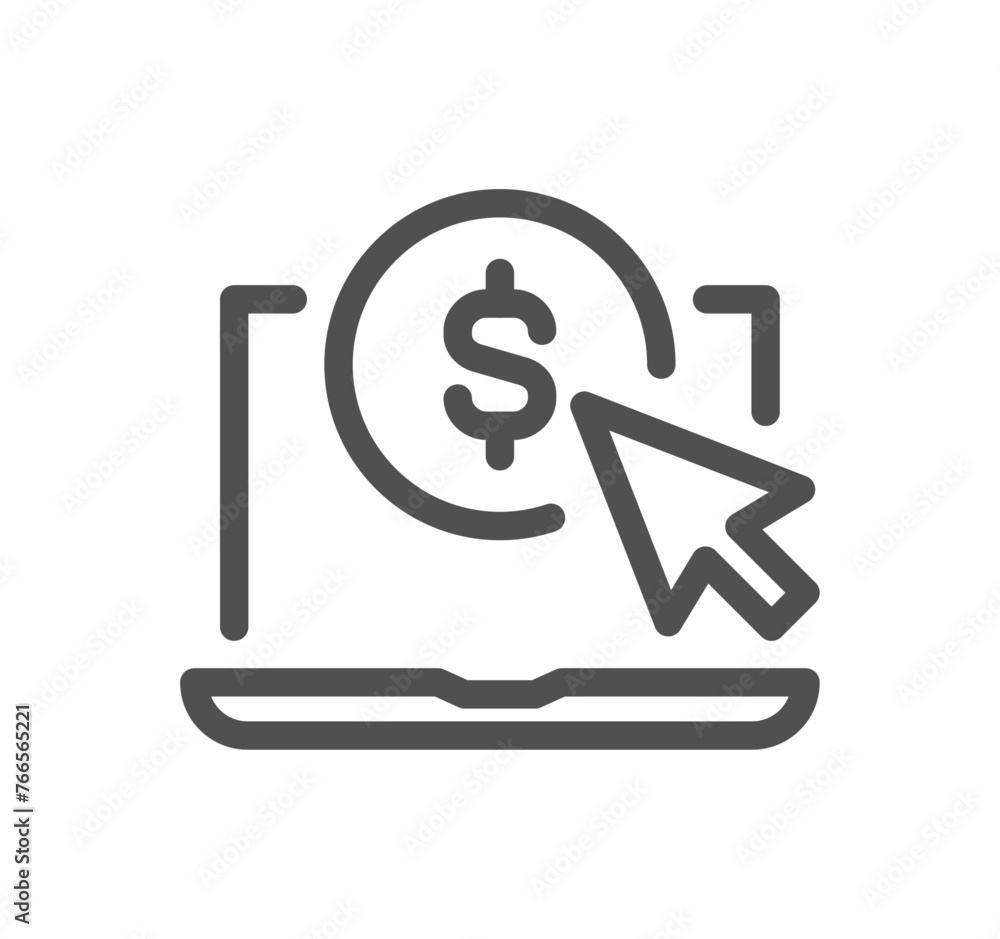 Poster Money and payment method related icon outline and linear vector.