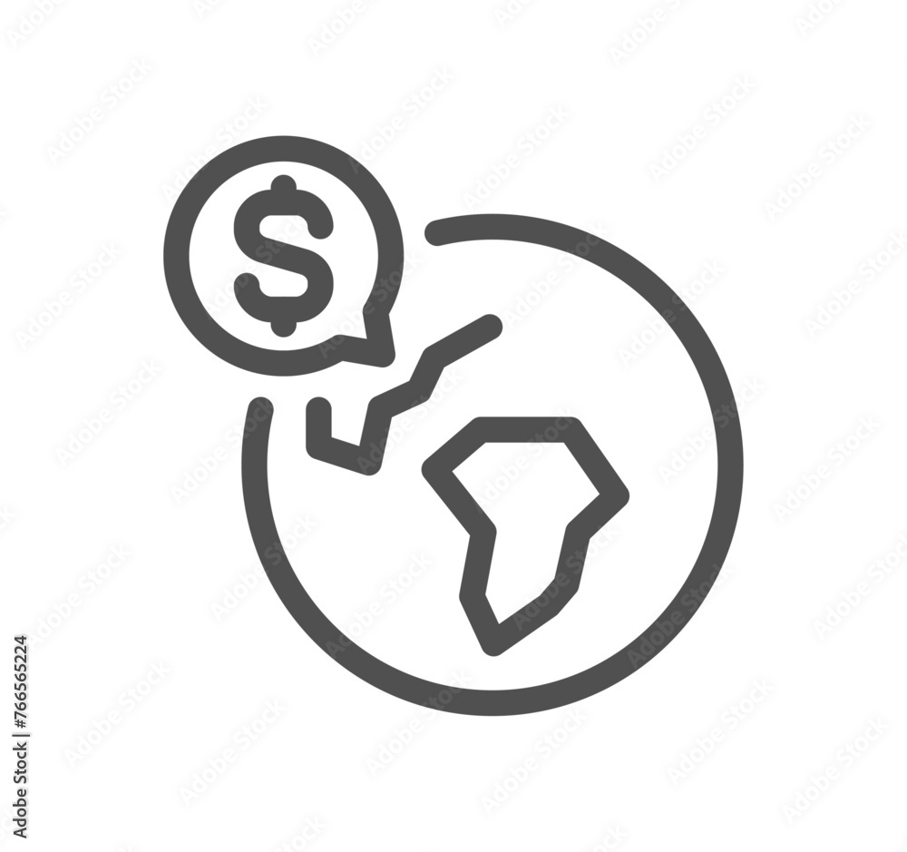 Poster Money and payment method related icon outline and linear vector.