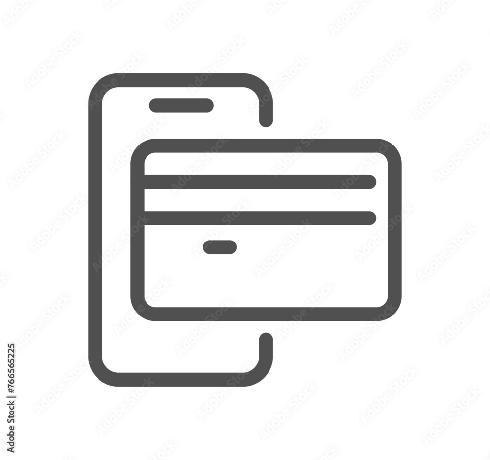 Poster Money and payment method related icon outline and linear vector.
