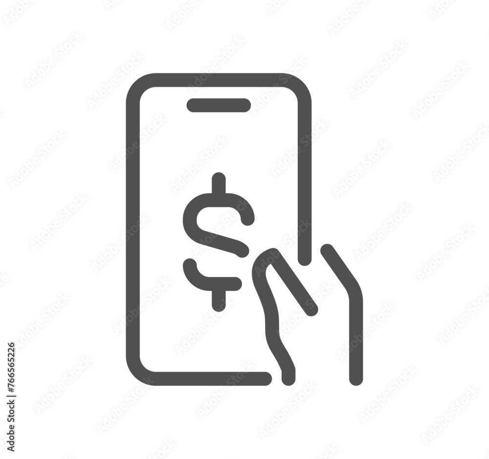 Poster Money and payment method related icon outline and linear vector.