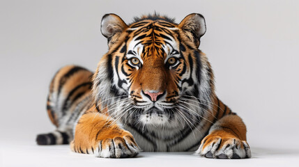 large tiger isolated on white background